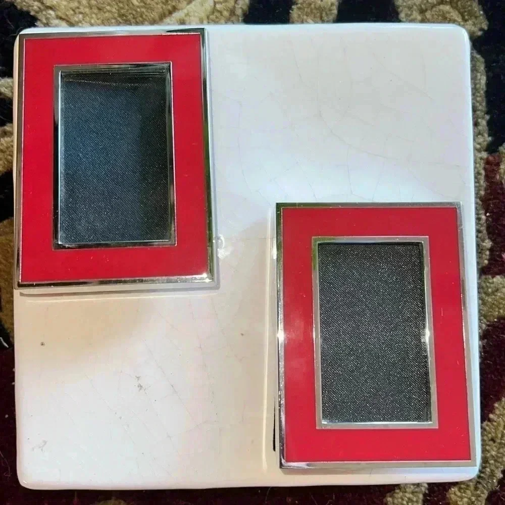 Picture Photo Frames 2 Silver Tone Deep Red Picture Frames with Glass